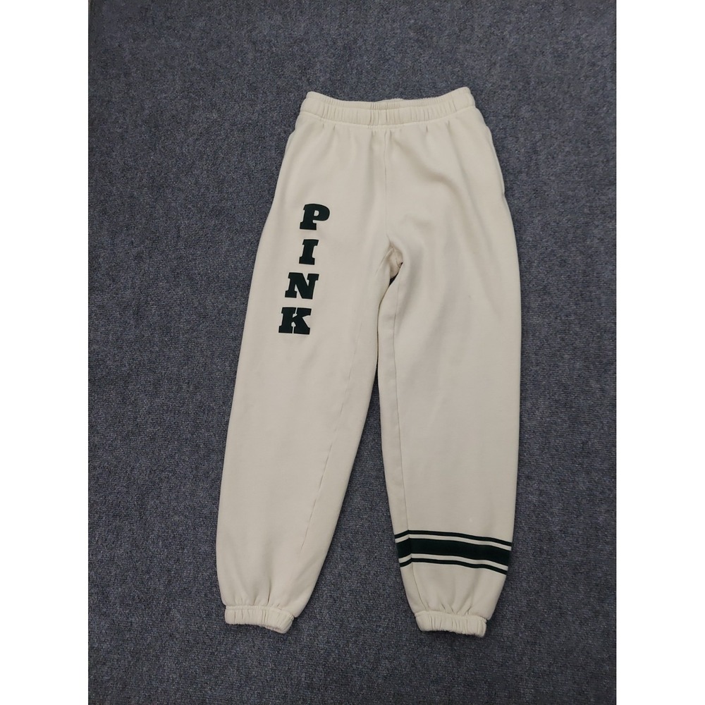 Victorias Secret PINK Sweat pants Womens XS Beige Jogger Fleece Campus Soft